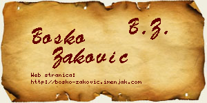 Boško Zaković vizit kartica